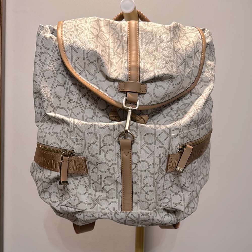 Calvin Klein Monogram Backpack EUC - image 1